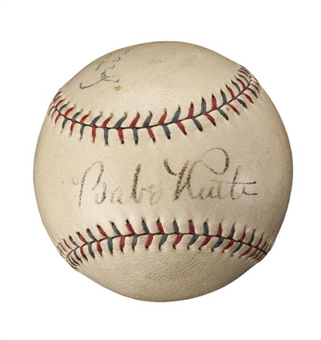 1926-1933 Babe Ruth Single Signed Barnard OAL Baseball (PSA/DNA 6)